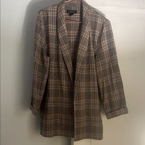Brown Plaid Women's Blazer